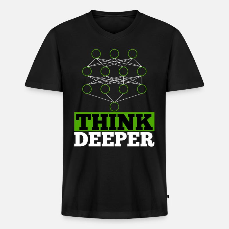 Artificial intelligence think deeper gift - Men's Premium Organic T-shirt with V-neck - black