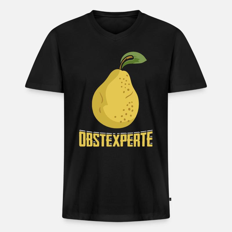 Obstexperte Geschenk Obstbauer - Männer Premium Bio T-Shirt mit V-Ausschnitt - Schwarz