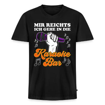 Karaoke Singen Für Lustige Karaoke Sängerin Karaok - Männer Premium Bio T-Shirt mit V-Ausschnitt - Schwarz - Vorne - Nico (187cm)