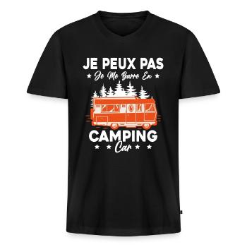 Wohnmobil Ich komme mit dem Wohnmobil nicht aus dem Weg - Männer Premium Bio T-Shirt mit V-Ausschnitt - Schwarz - Vorne - Nico (187cm)