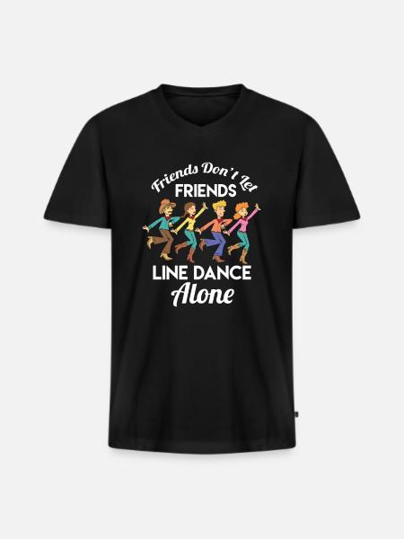 Line Dance Freunde - Männer Premium Bio T-Shirt mit V-Ausschnitt - Schwarz