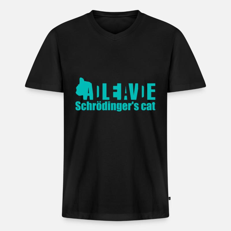 Schrödingerskatze Tot oder Lebend - Männer Premium Bio T-Shirt mit V-Ausschnitt - Schwarz