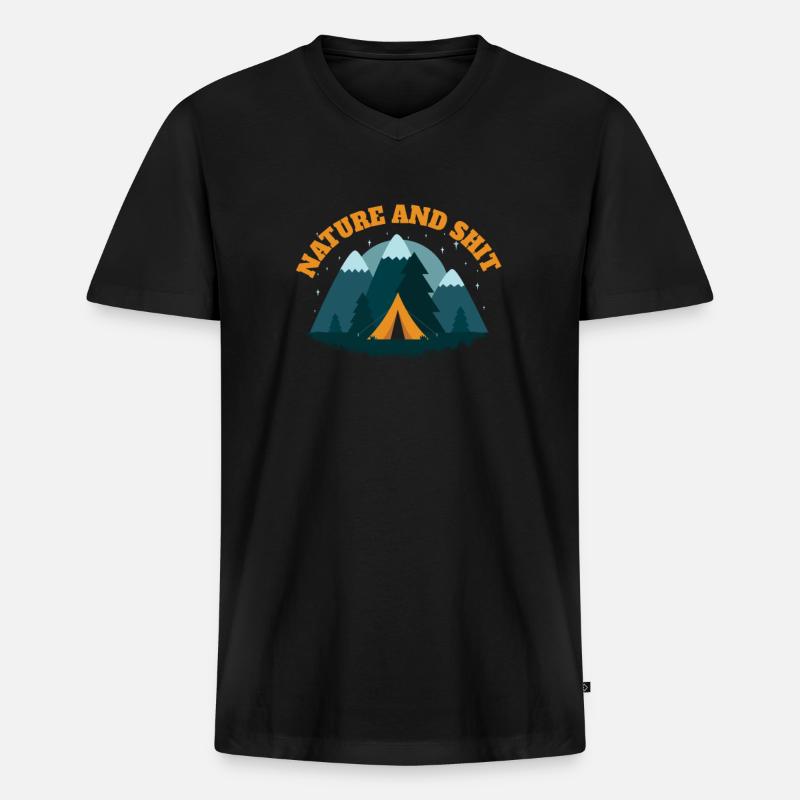 nature and shit - Männer Premium Bio T-Shirt mit V-Ausschnitt - Schwarz