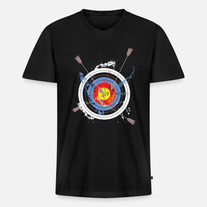 Bogenschütze - Männer Premium Bio T-Shirt mit V-Ausschnitt - Schwarz