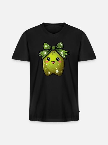 Enchanting kiwi dreams - Men's Premium Organic T-shirt with V-neck - black