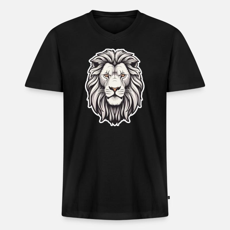 Brüllender Souverän - Männer Premium Bio T-Shirt mit V-Ausschnitt - Schwarz