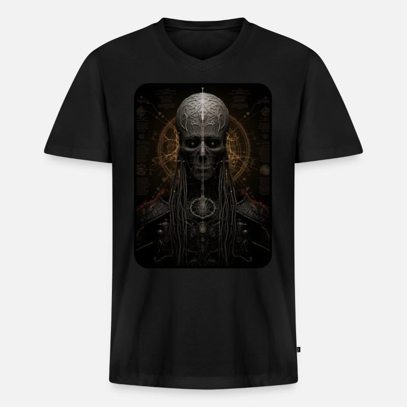 Alien Anatomie - Männer Premium Bio T-Shirt mit V-Ausschnitt - Schwarz