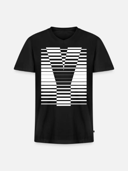 INITIAL Y - Men's Premium Organic T-shirt with V-neck - black