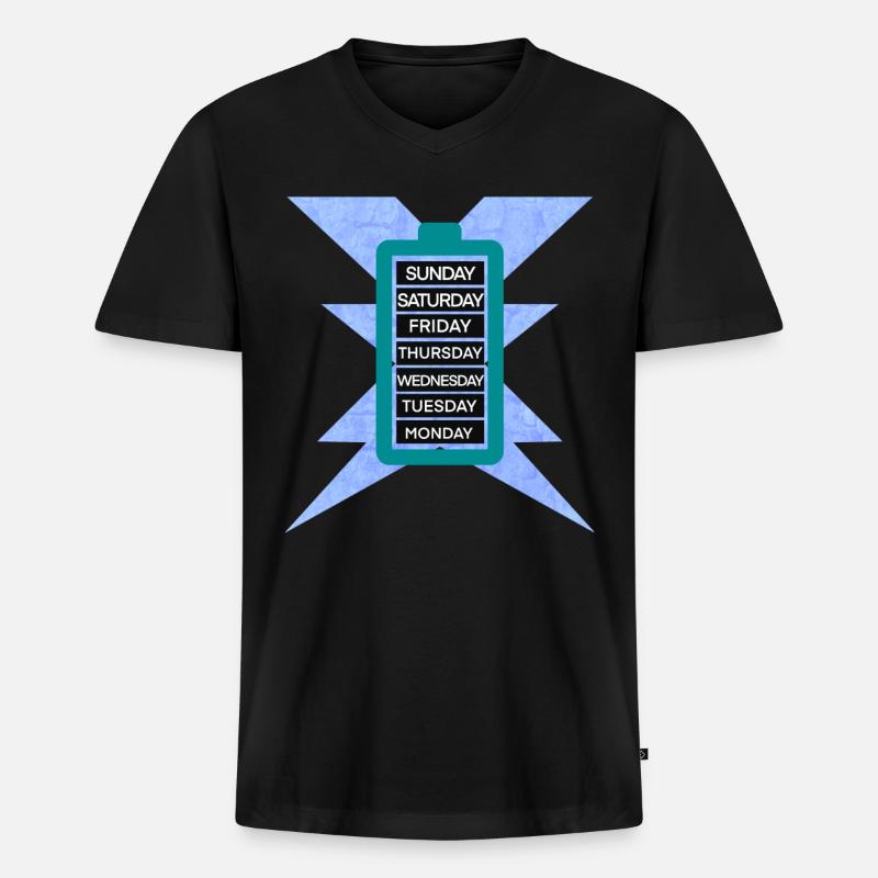 Arbeitswoche - Männer Premium Bio T-Shirt mit V-Ausschnitt - Schwarz