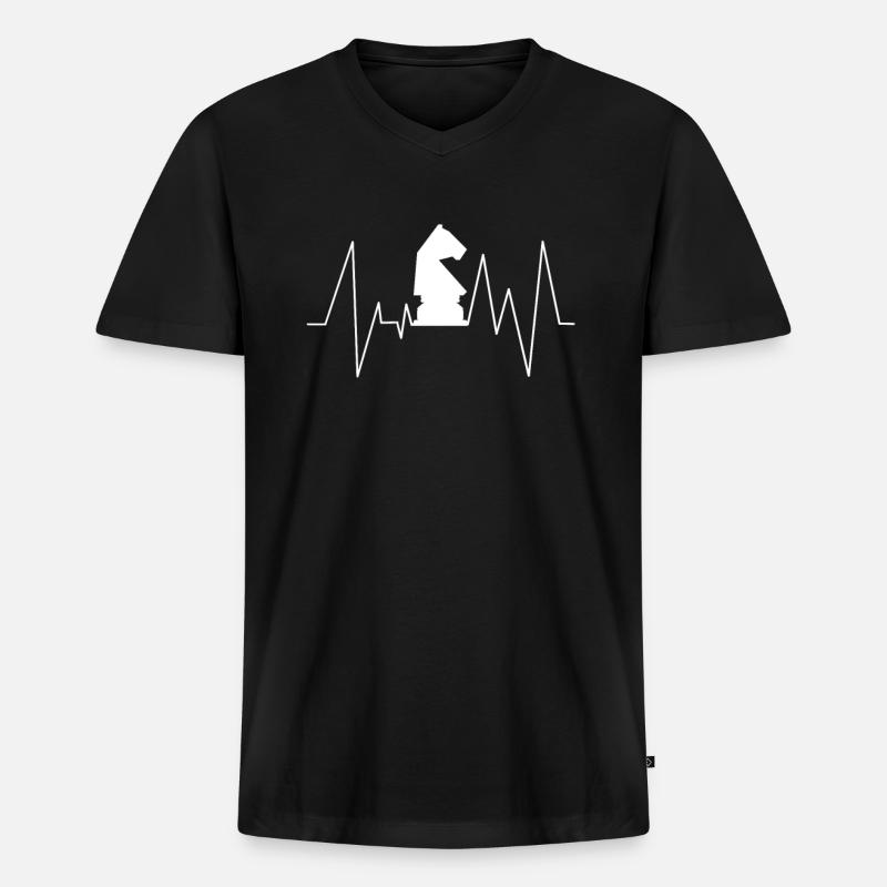 Schach - Männer Premium Bio T-Shirt mit V-Ausschnitt - Schwarz