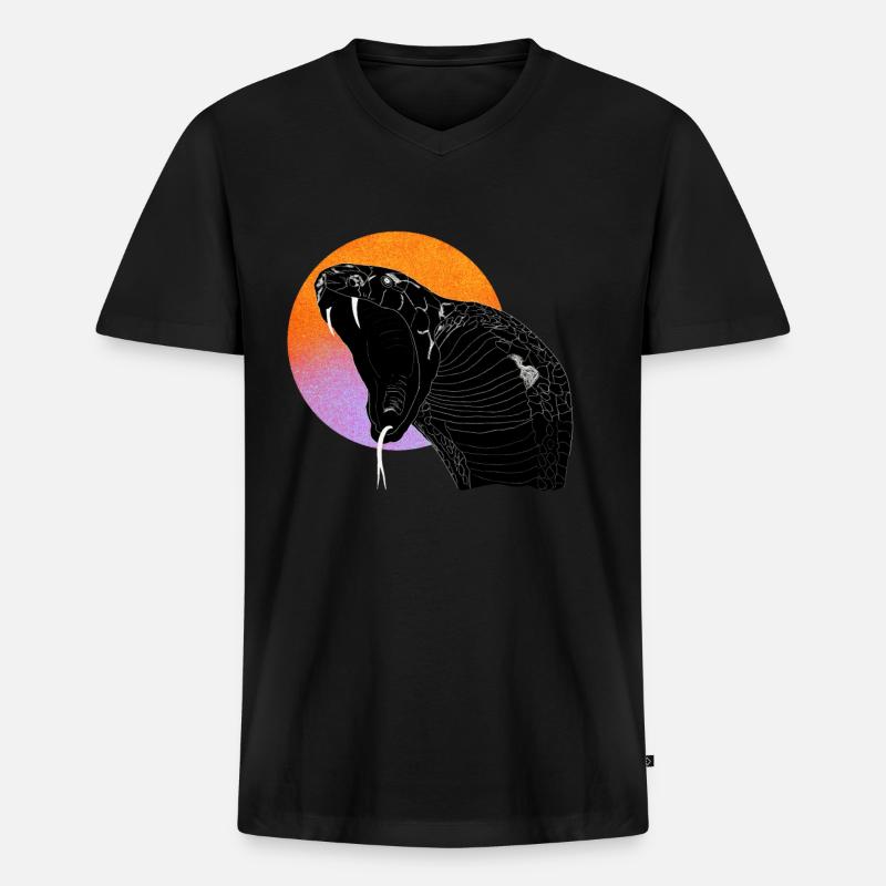 Schlange - Männer Premium Bio T-Shirt mit V-Ausschnitt - Schwarz