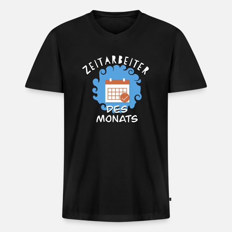 Zeitarbeiter - Leiharbeiter - Männer Premium Bio T-Shirt mit V-Ausschnitt - Schwarz