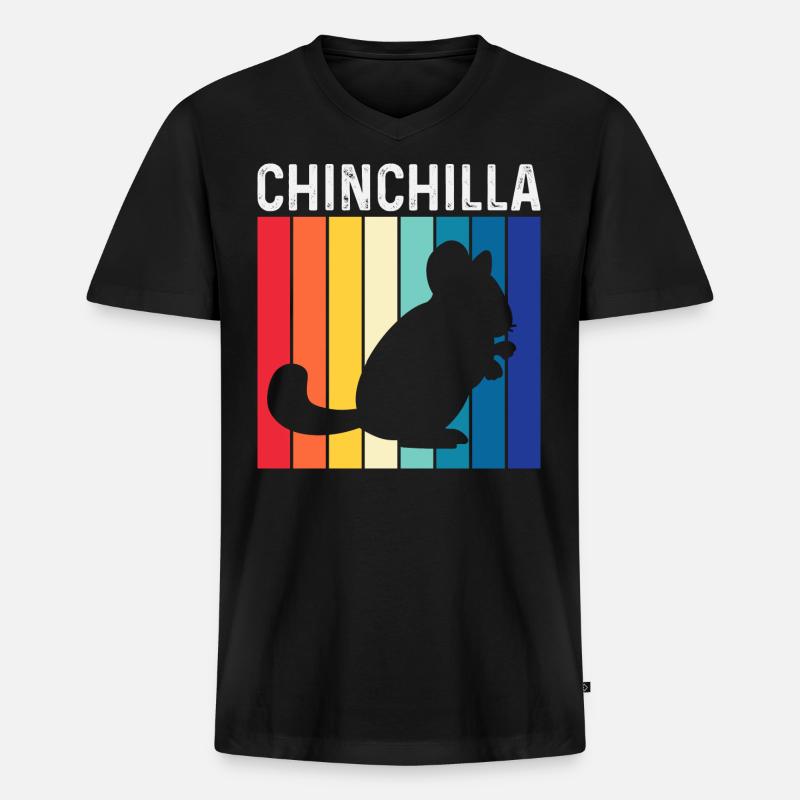 Chinchilla - Männer Premium Bio T-Shirt mit V-Ausschnitt - Schwarz