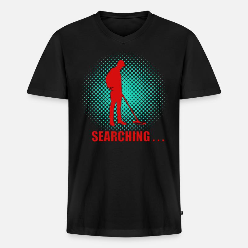 Sondengänger - Sondeln - Männer Premium Bio T-Shirt mit V-Ausschnitt - Schwarz