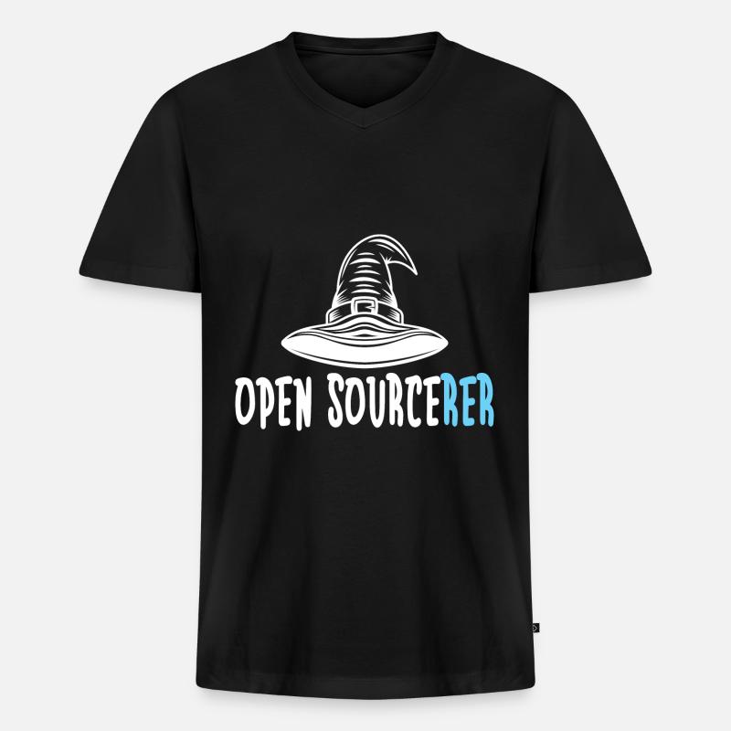 Programmierer Coder Software Entwickler - Männer Premium Bio T-Shirt mit V-Ausschnitt - Schwarz