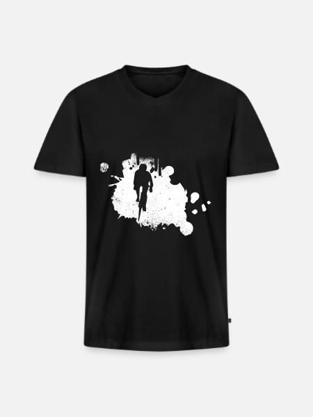 Splashing water - Cycling - (3) - Men's Premium Organic T-shirt with V-neck - black