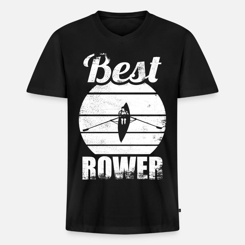 Ruderer - Männer Premium Bio T-Shirt mit V-Ausschnitt - Schwarz