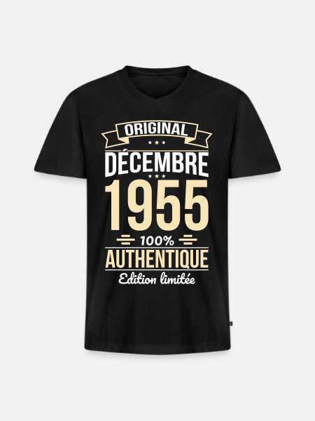 70th Anniversary - Original - December 1955 - Men's Premium Organic T-shirt with V-neck - black