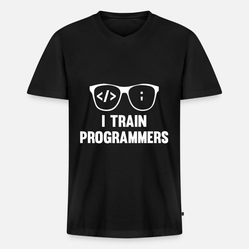 Programmierer Coder Software Entwickler - Männer Premium Bio T-Shirt mit V-Ausschnitt - Schwarz