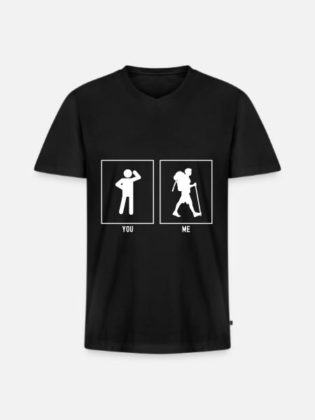 You - I - Hiking Exercise - Men's Premium Organic T-shirt with V-neck - black