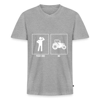 Your Father - Me - Agricultural Vehicles - Men's Premium Organic T-shirt with V-neck - heather grey - Front