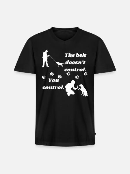Dog walking - Men's Premium Organic T-shirt with V-neck - black