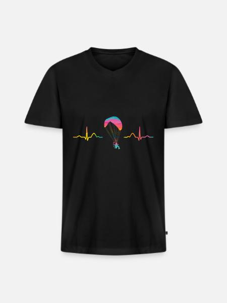 Parapente motorisé Paramoteur Paramoteur - T-shirt encolure en V Premium bio Homme - noir