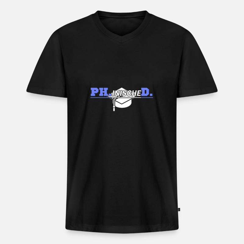 PhD - Männer Premium Bio T-Shirt mit V-Ausschnitt - Schwarz
