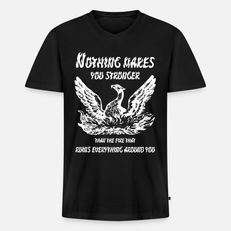 Phonix - Männer Premium Bio T-Shirt mit V-Ausschnitt - Schwarz