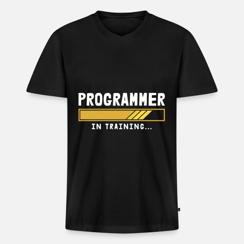 Programmer Coder Software Developer - Men's Premium Organic T-shirt with V-neck - black