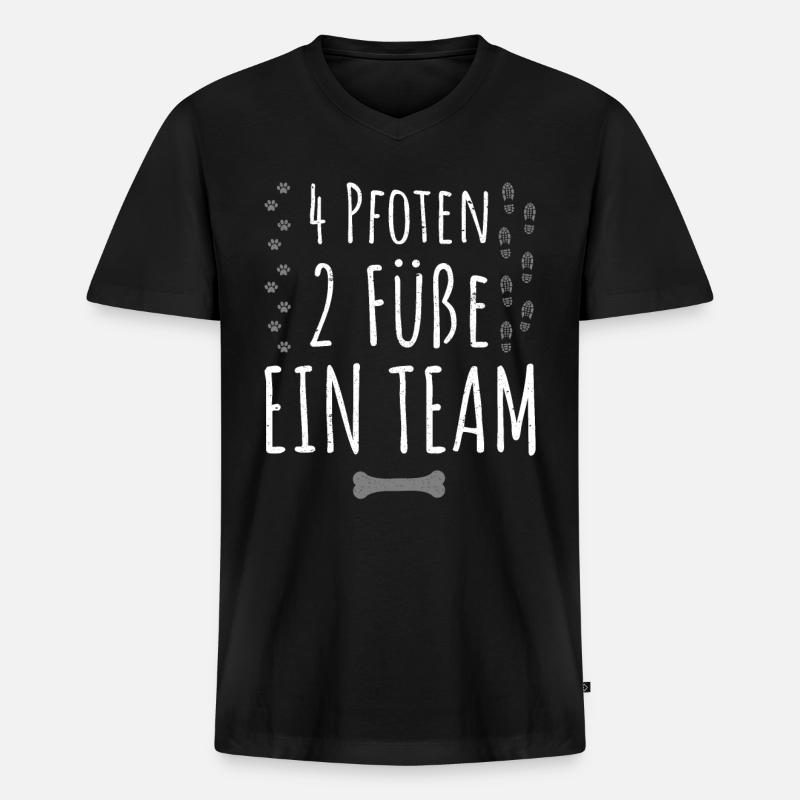 Cooler Hunde Spruch | Geschenkidee Hundebesitzer - Männer Premium Bio T-Shirt mit V-Ausschnitt - Schwarz