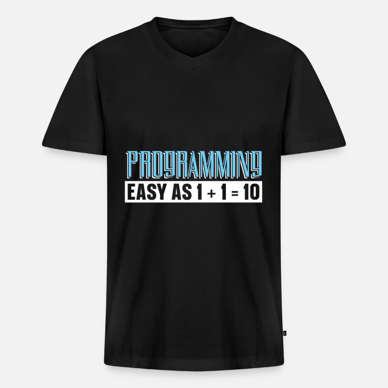 Programmierer Coder Software Entwickler - Männer Premium Bio T-Shirt mit V-Ausschnitt - Schwarz