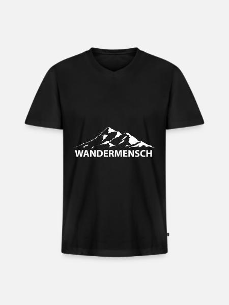 Wandermensch - (5) - Männer Premium Bio T-Shirt mit V-Ausschnitt - Schwarz