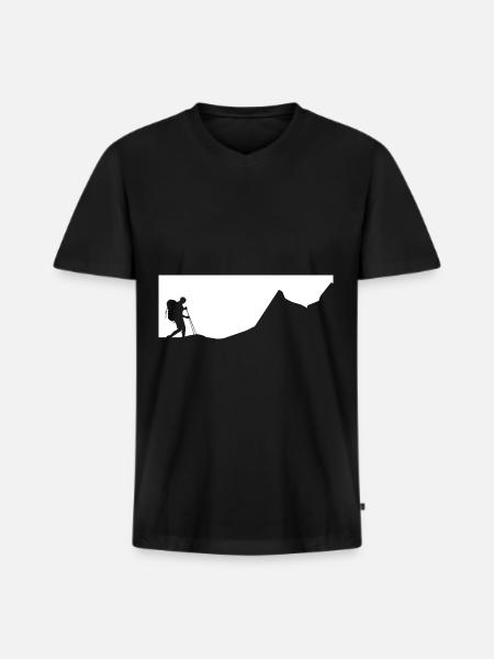 Mountains - Hiking - (10) - Men's Premium Organic T-shirt with V-neck - black