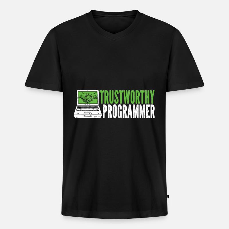 Programmierer Coder Software Entwickler - Männer Premium Bio T-Shirt mit V-Ausschnitt - Schwarz