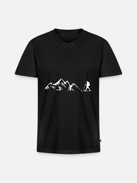 Mountains - Hiking - (24) - Men's Premium Organic T-shirt with V-neck - black