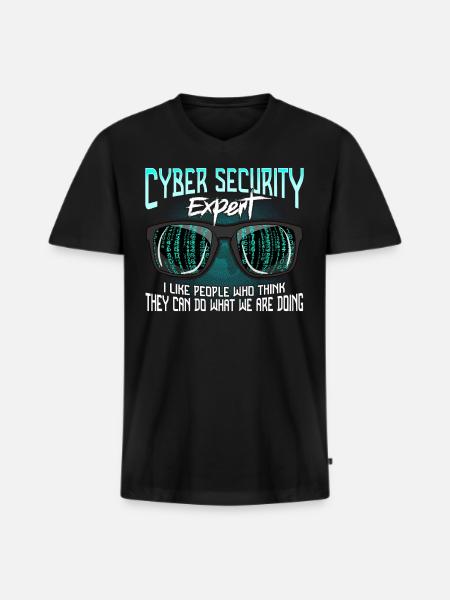 Cyber Security Hackere Hack IT Security Funny - Premium økologisk T-shirt med V-hals til mænd - sort
