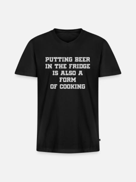 Bière - T-shirt encolure en V Premium bio Homme - noir