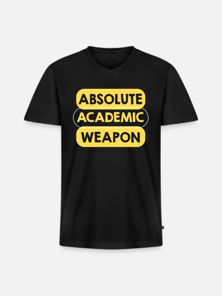 Students Absolute Academic Weapon - Men's Premium Organic T-shirt with V-neck - black