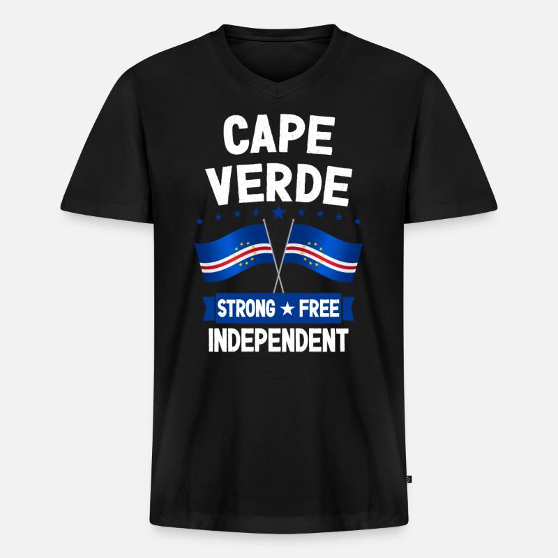 Kap Verde - Männer Premium Bio T-Shirt mit V-Ausschnitt - Schwarz