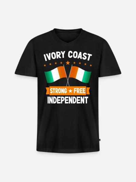 Ivory Coast - Men's Premium Organic T-shirt with V-neck - black