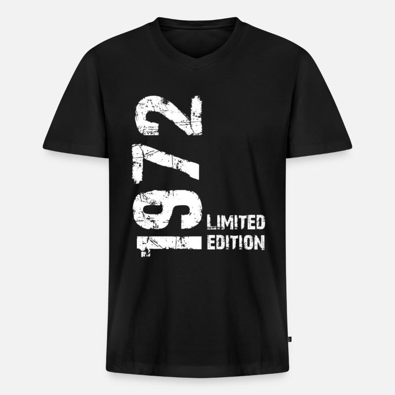 1972 - Männer Premium Bio T-Shirt mit V-Ausschnitt - Schwarz