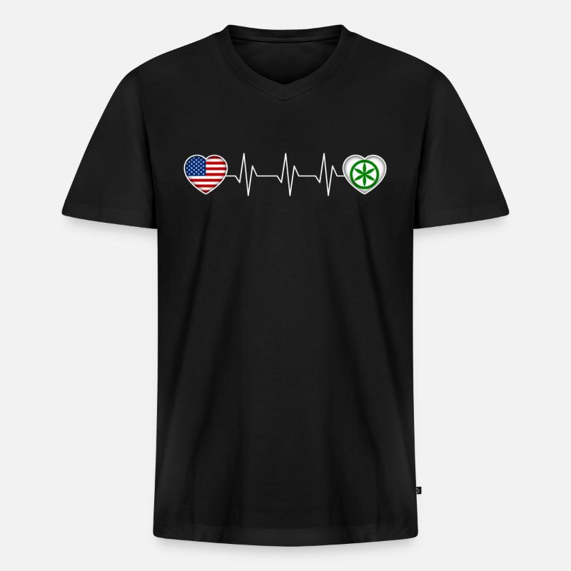 Padanien - Männer Premium Bio T-Shirt mit V-Ausschnitt - Schwarz