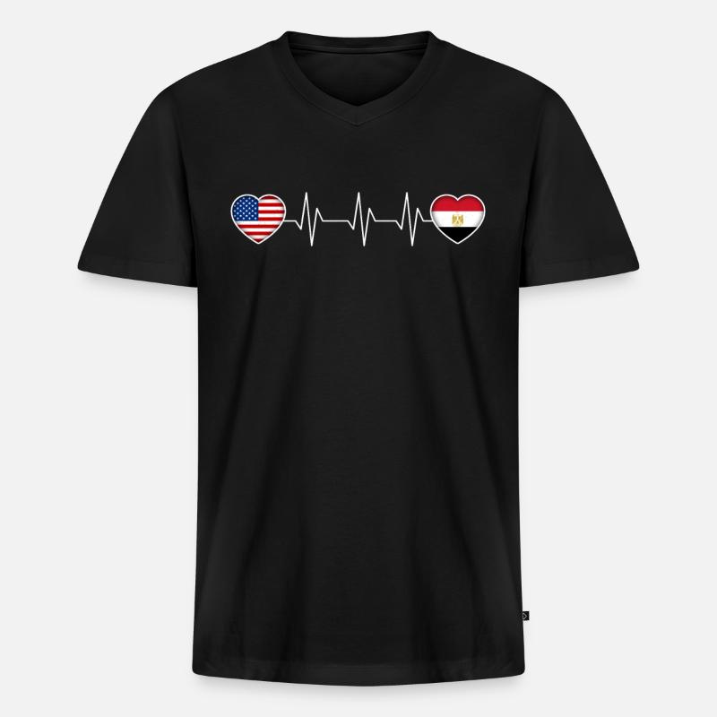 Ägypten - Männer Premium Bio T-Shirt mit V-Ausschnitt - Schwarz