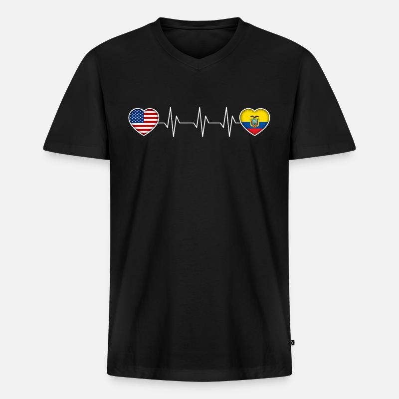 Ecuador - Männer Premium Bio T-Shirt mit V-Ausschnitt - Schwarz
