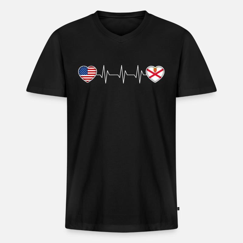 Jersey - Männer Premium Bio T-Shirt mit V-Ausschnitt - Schwarz
