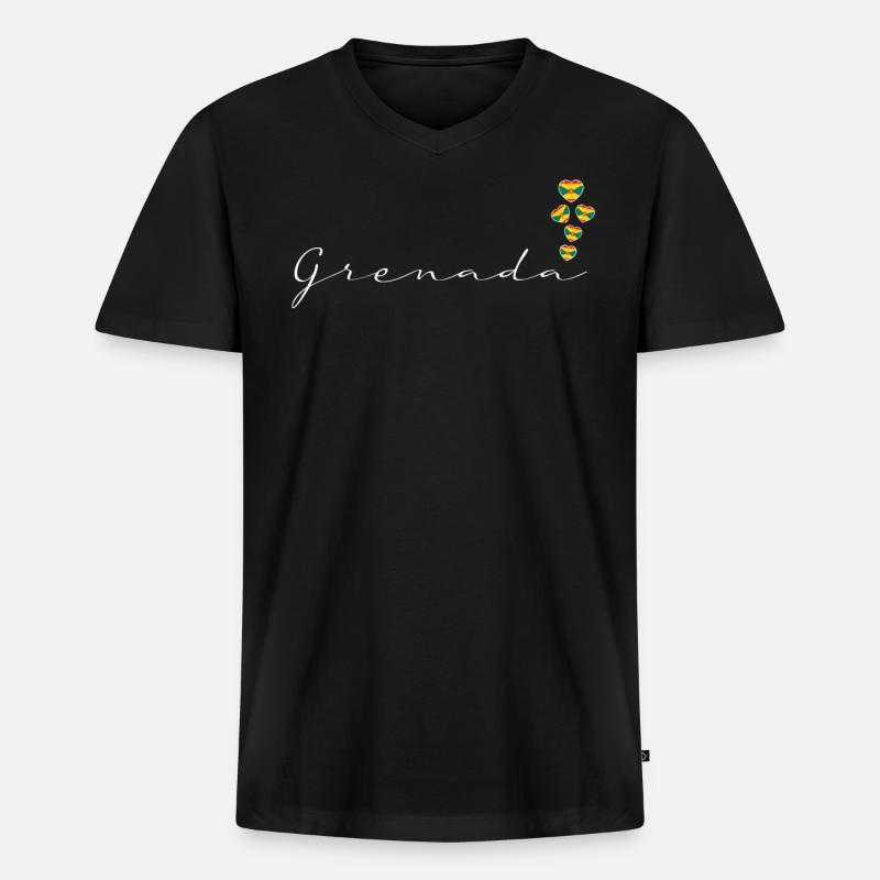 Grenada - Männer Premium Bio T-Shirt mit V-Ausschnitt - Schwarz