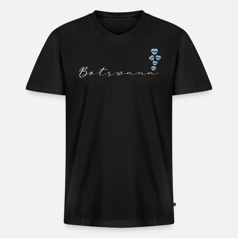 Botswana - Männer Premium Bio T-Shirt mit V-Ausschnitt - Schwarz