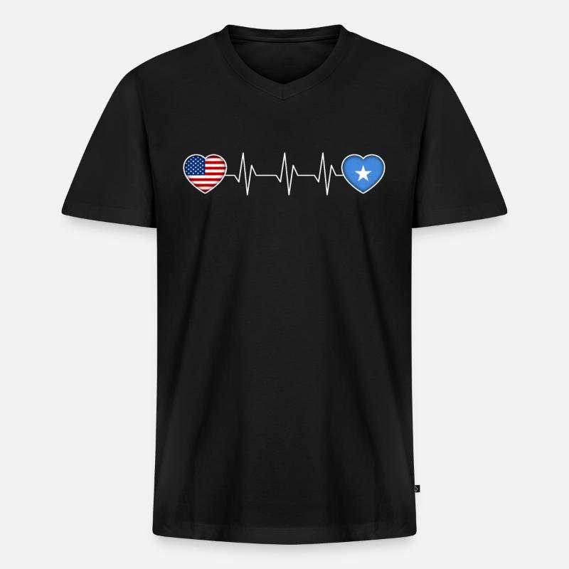 Somalia - Männer Premium Bio T-Shirt mit V-Ausschnitt - Schwarz
