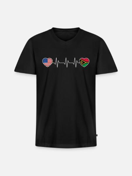 Vanuatu - Men's Premium Organic T-shirt with V-neck - black